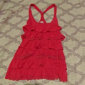 Abercrombie and Fitch Pink Ruffled Tank S